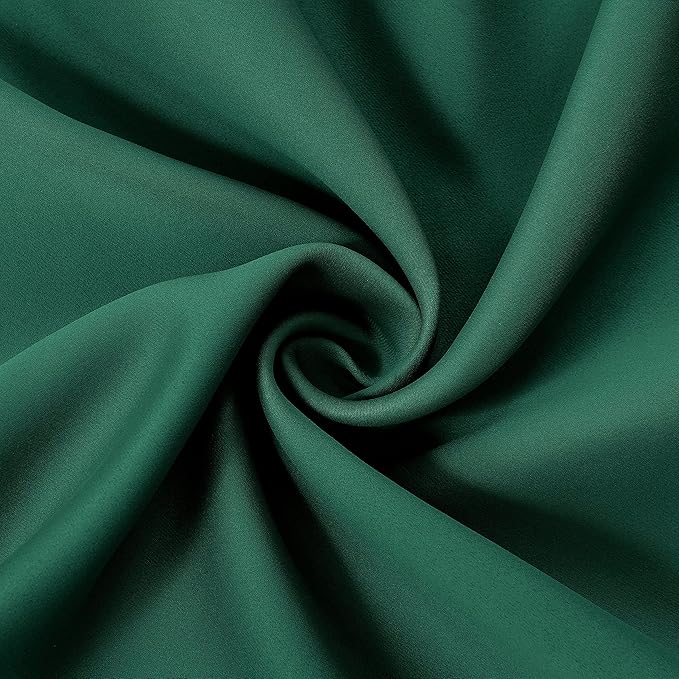 LEMOMO 100% Blackout Dark Green Curtains with Black Lining/52 x 84 Inch/Set of 2 Panels Thermal Insulated Room Darkening Curtains for Bedroom