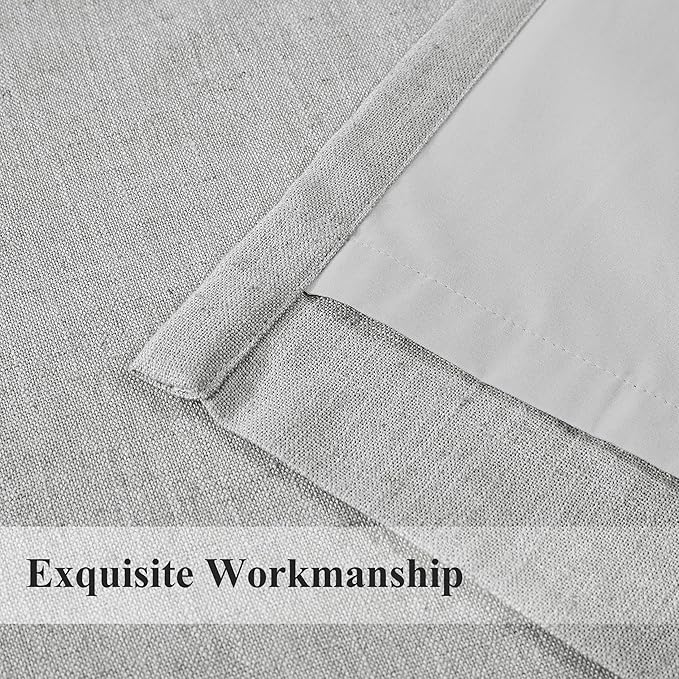 WEST LAKE Light Grey French Pleated Curtain Panels 95 Inches Long,Pinch Pleat Linen Blend Drapes for Bedroom Living Room,Energy Efficient Window Treatment,Back Tabs Hooks,60" Wx95 L(Pack of 1)