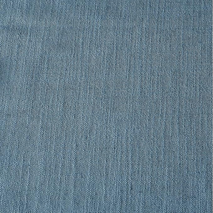 ChadMade Luxury Bronze Grommet Linen Polyester Curtain 84 Inch Length Drape Room Darkening Drapery for Rods Poles for Living Room French Door 72Wx96L, 1 Panel, Aegean Blue, Tallis Collection