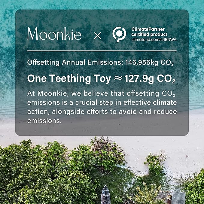 Moonkie Teething Toy Set of 2, Safe & Easy to Hold BPA Free Silicone Teethers, 360° Baby Toothbrush with Suction Base, Teether Toys Best for Babies 6-12 Months (Koala Warm Taupe/Lunar Grey)