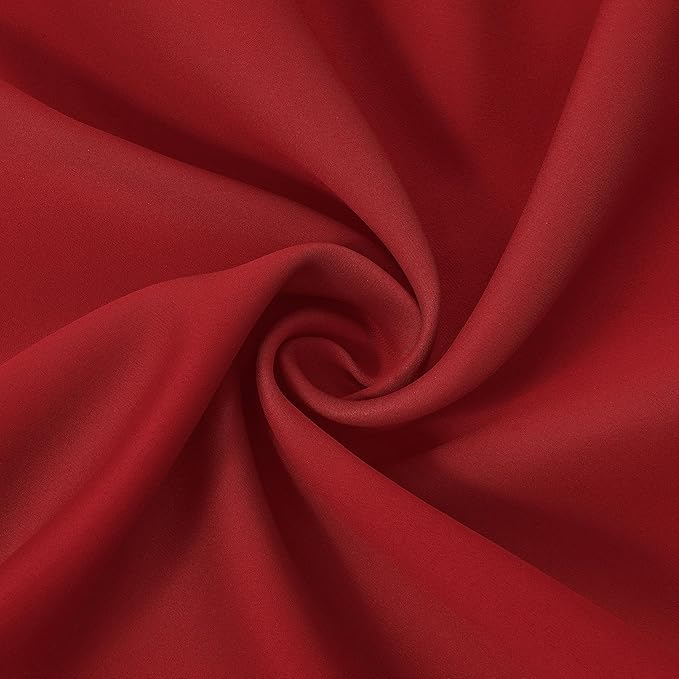 LEMOMO 100% Blackout Curtains Red Curtains 52 x 84 Inch 2 Panels Darkening Thermal Insulated Bedroom Curtains