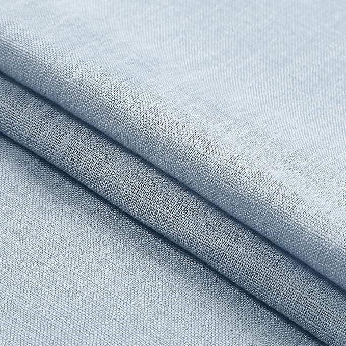 WEST LAKE 102 Inches Long Dusty Blue Bailey Pinch Pleat Full Blackout Curtains with Liners,Linen Textured Drapes for Modern Bedroom Living Room,Thermal Insulating Backtab Window Treatment,40"Wx102"Lx2