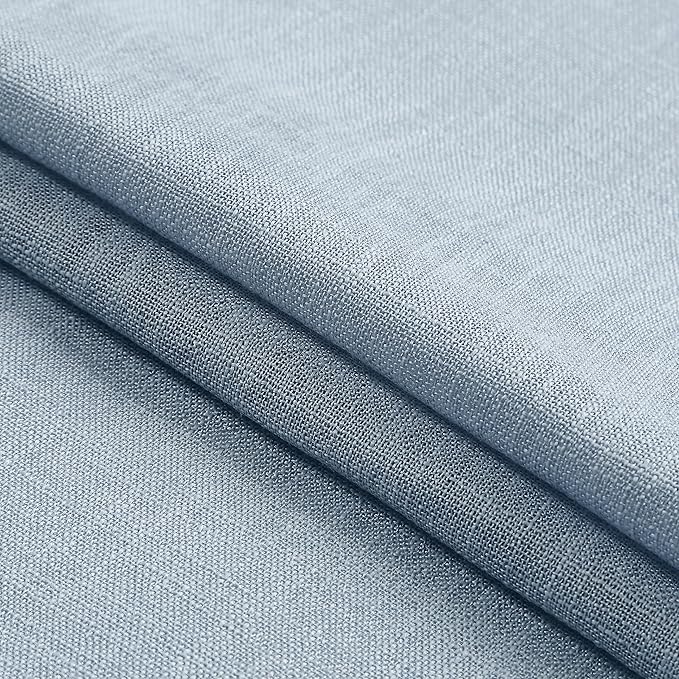 WEST LAKE Dusty Blue Bailey Pinch Pleat Blackout Curtains with Light Blocking Liner,72 Inch Rustic Textured Drapes for Bedroom Living Room,Thermal Insualted Backtab Window Treatment,60"Wx72"L,1 Panel