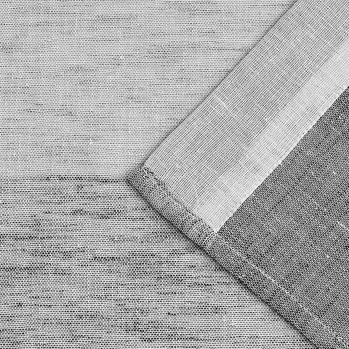 Central Park Gray Charcola Stripe Sheer Color Block Window Curtain Panel Linen Texture Window Treatment for Bedroom Living Room Farmhouse 90 Inches Long with Grommets, 40"x90", 2 Panel
