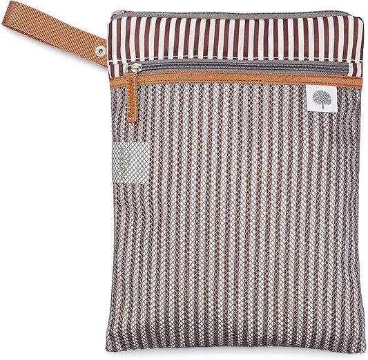 Parker Baby Cloth Diaper Wet Dry Bag - Waterproof Reusable Diaper Bag Accessory with Mesh Organizer and Zippered Pocket for Soiled or Wet Clothes, Diapers, Wipes, Swimsuits