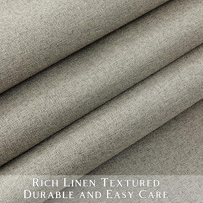 ChrisDowa 100% Blackout Sand Solid Curtains 96 Inches Long 2 Panels for Bedroom Living Room,Farmhouse Room Darkening Thermal Insulated Soundproof Grommet Top Window Treatment Drapes,52x96