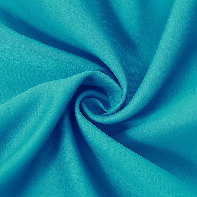 LEMOMO 100% Blackout Curtains 52 x 63 Inch/Teal Curtains 2 Panels with Black Lining Room Darkening Thermal Insulated Bedroom Curtains