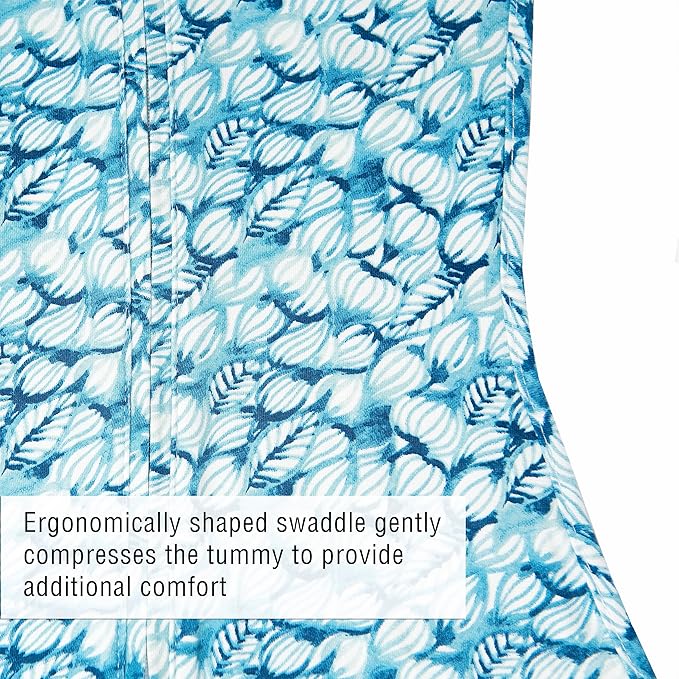 Woombie Grow with Me Baby Swaddle, Convertible Swaddle Fits Babies 0-9 Months, Expands to Wearable Blanket for Babies up to 18 Months, Blue Lanterns