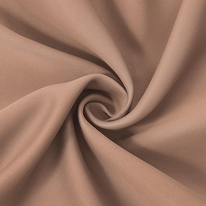 LEMOMO 100% Blackout Cappuccino Curtains with Black Lining/52 x 84 Inch/Set of 2 Panels Thermal Insulated Room Darkening Curtains for Bedroom