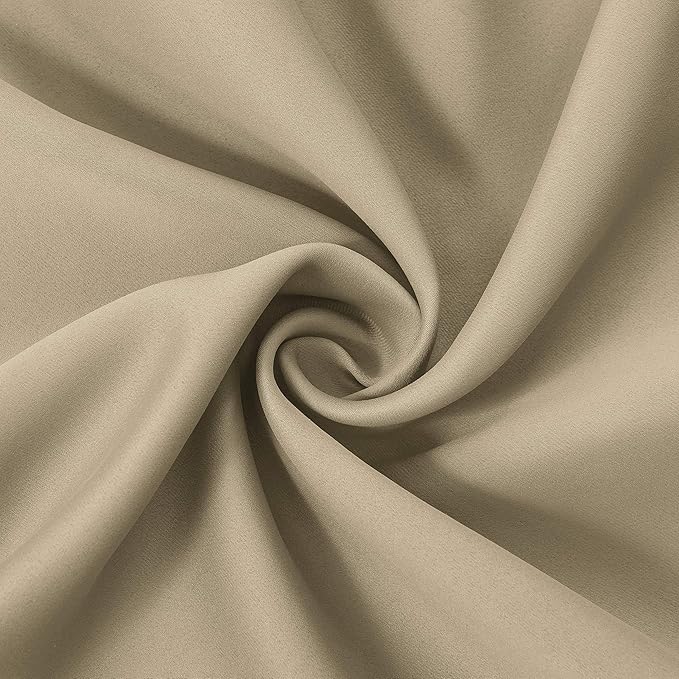 LEMOMO Beige Thermal 100% Blackout Curtains/52 x 95 Inch/Set of 2 Panels Room Darkening Curtains for Bedroom and Living Room