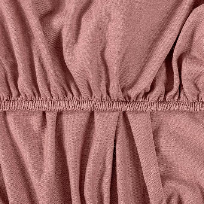 Dreamology Jersey Crib Sheets,2 Pack,Soft,Standard Crib Sheets,100% Cotton Crib Sheet,for Boy,Girl, Baby Mattress Sheets and Toddler Bed Sheets, 28x52 Crib Mattress Sheets | Rose,Dusty Pink