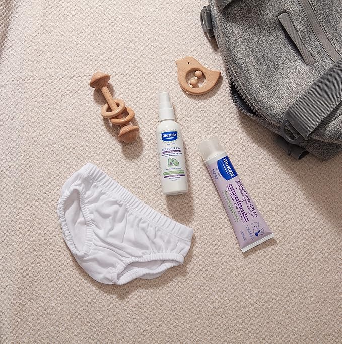 Mustela Baby Diaper Rash Cream Spray – Touch-Free protectant with Zinc Oxide & Natural Avocado - Treats, Soothes and Prevents Diaper Rash- Fragrance-Free - 3 fl. oz