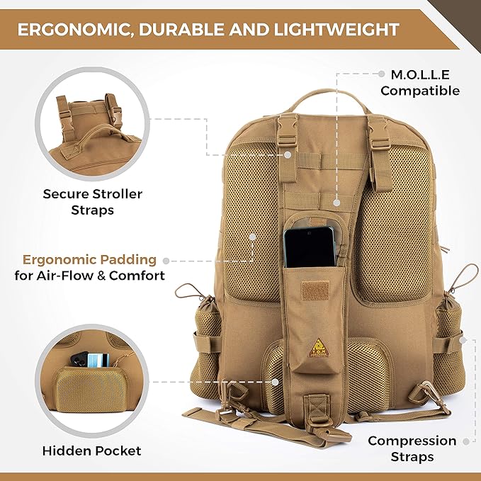 Sling Diaper Bag for Dad; Single-handed Diaper Changing System. Changing Pad and much more included