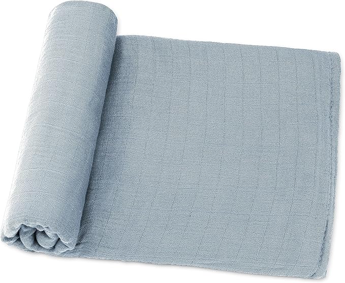 Comfy Cubs Muslin Swaddle Blankets Pack of 1, 47 x 47 Inch Soft Cotton Baby Blanket Set, Large Multipurpose Wraps for Newborns - Self-Soothing Swaddles for Newborns - Pacific Blue