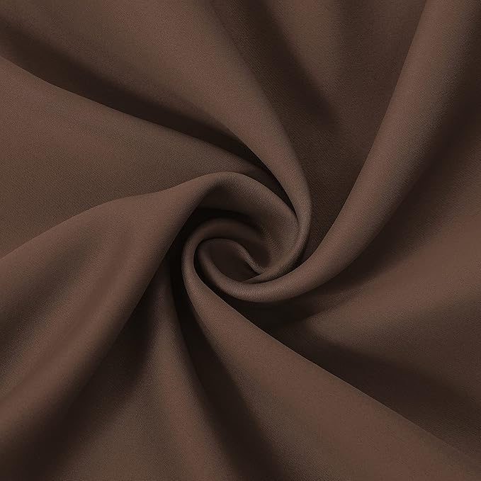 LEMOMO 100% Blackout Chocolate Brown Curtains with Black Lining/52 x 84 Inch/Set of 2 Panels Thermal Insulated Room Darkening Curtains for Bedroom