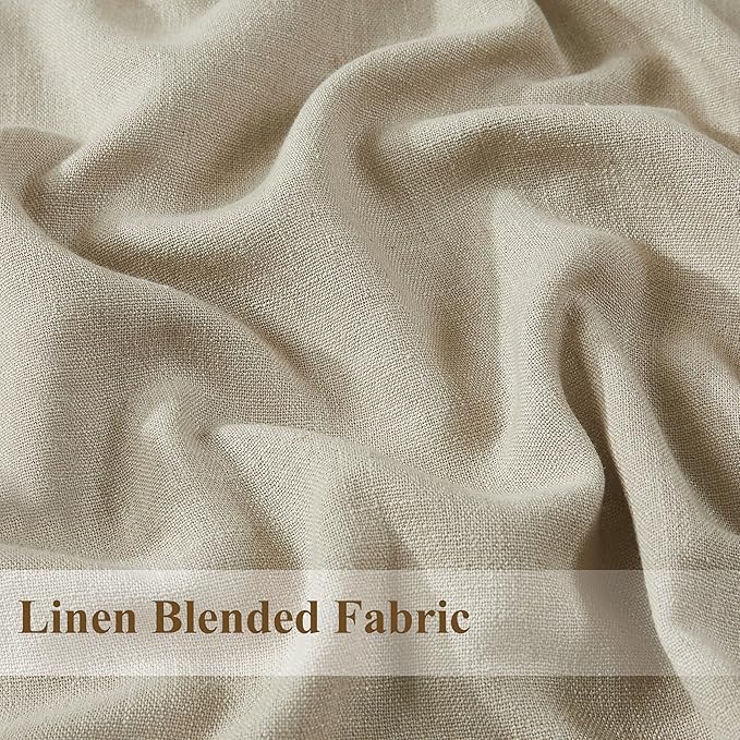 WEST LAKE Extra Long Pinch Pleated Blackout Curtain Panels for Bedroom Living Room,Sand Linen Blended Room Darkening Drapes 120 Inches Length,French Pleat Window Treatment,60" Wx120 L(Pack of 1)