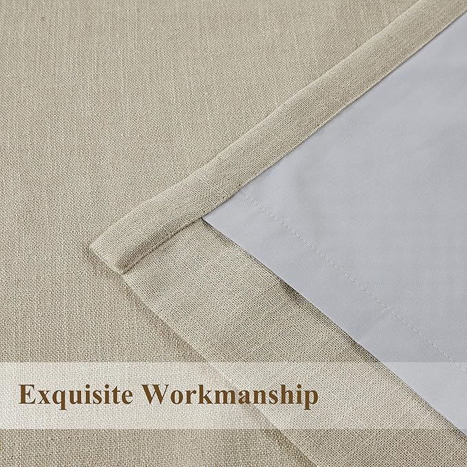 WEST LAKE 72 Inch Pinch Pleated Blackout Curtain Panels for Bedroom Living Room,Short Sand Linen Blended Room Darkening Drapes,French Pleat Window Treatment,60" Wx72 L(Pack of 1)